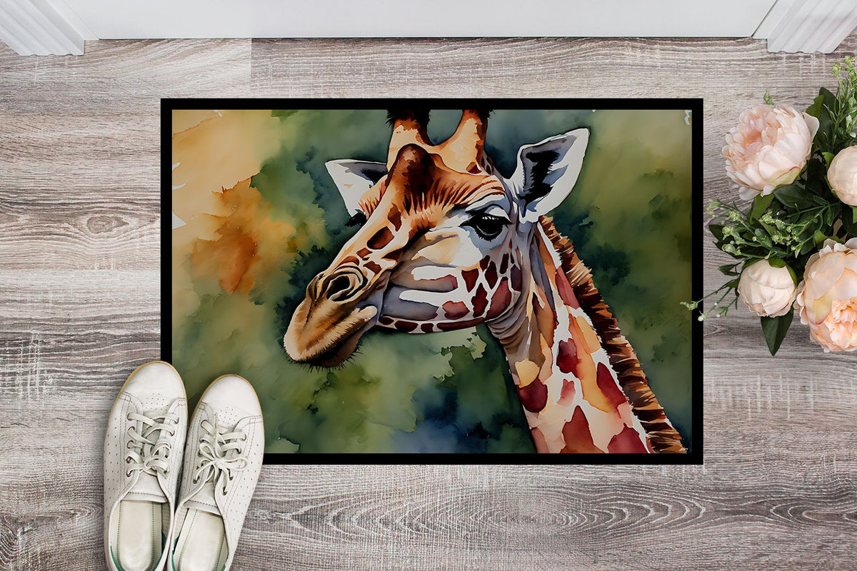 Colorful Giraffe Artwork Indoor-Outdoor Doormat