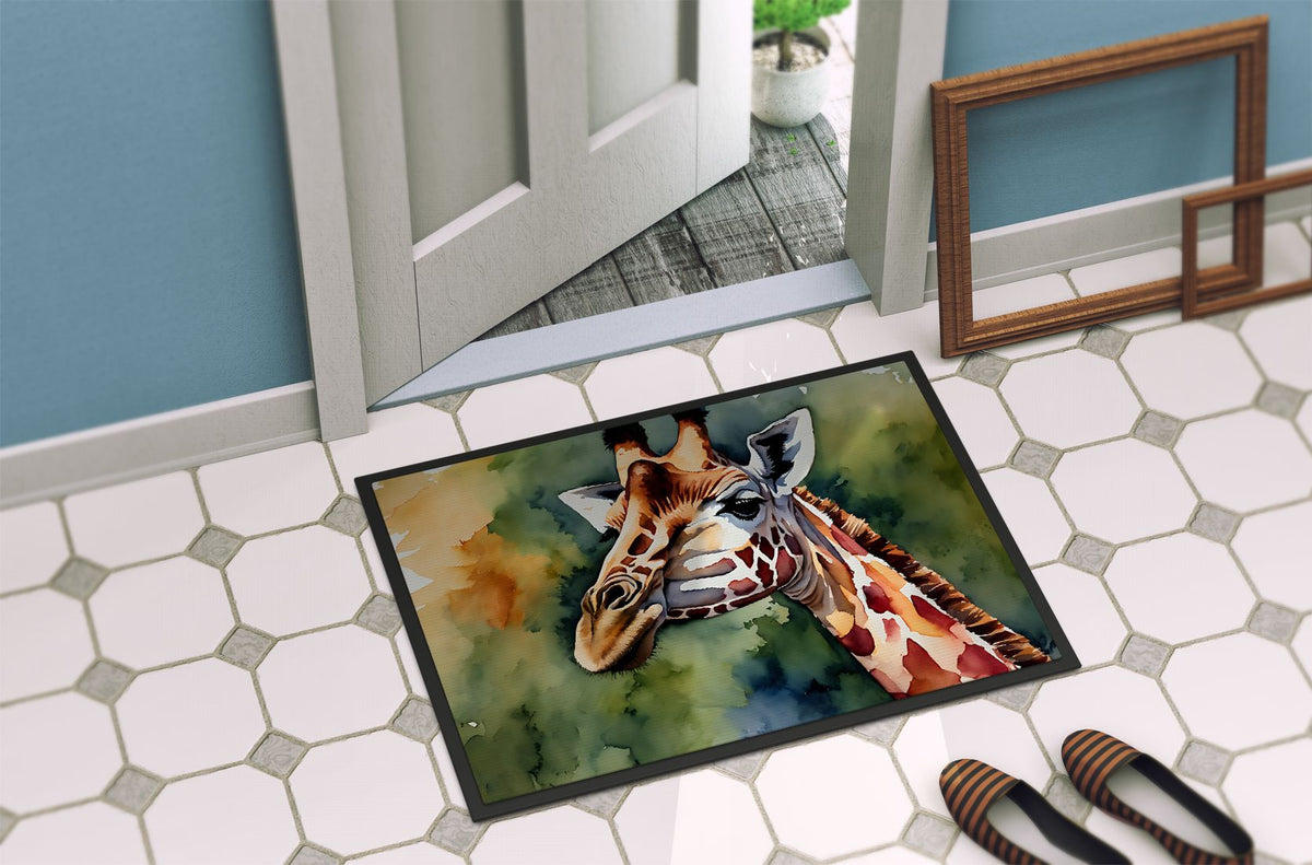 Colorful Giraffe Artwork Indoor-Outdoor Doormat