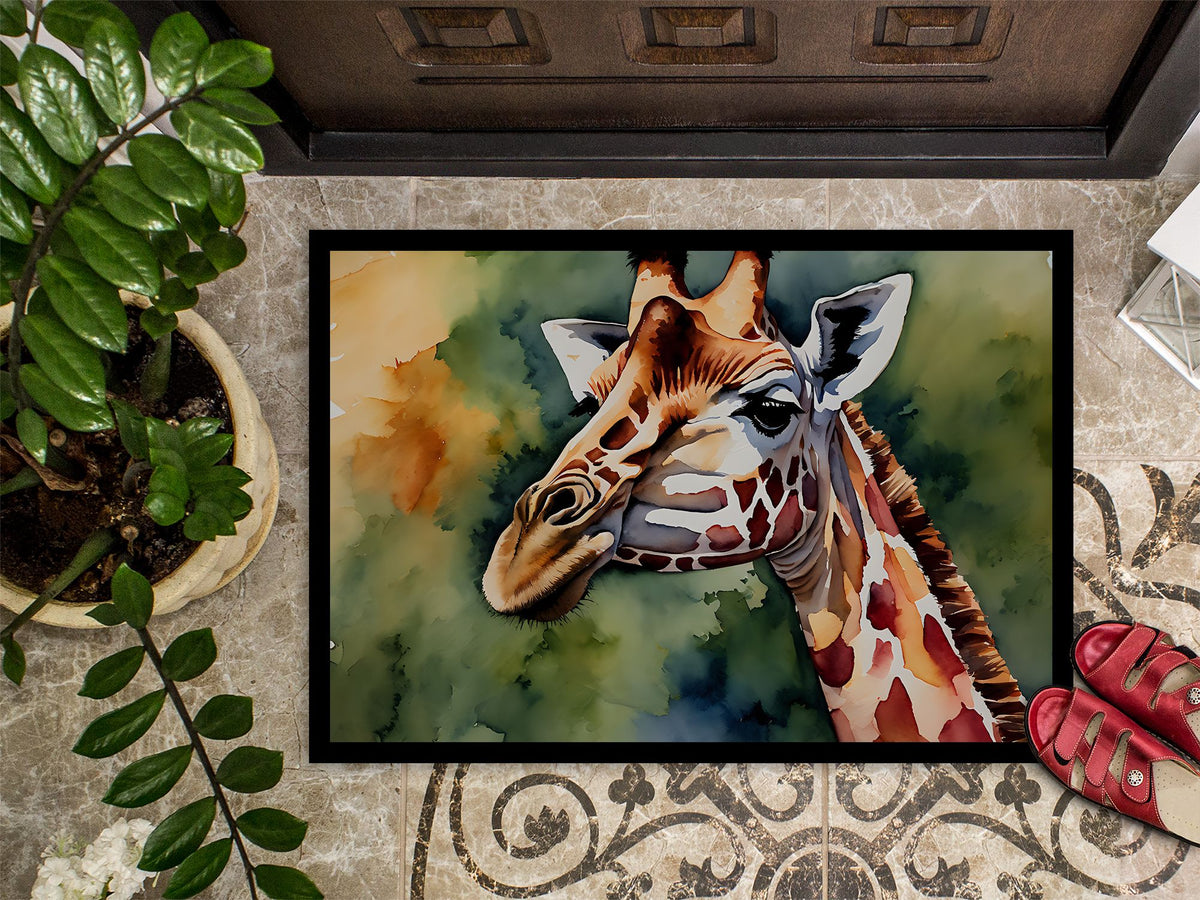 Colorful Giraffe Artwork Indoor-Outdoor Doormat