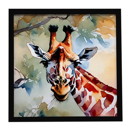 Giraffe Framed Wall Art with Contemporary Profile