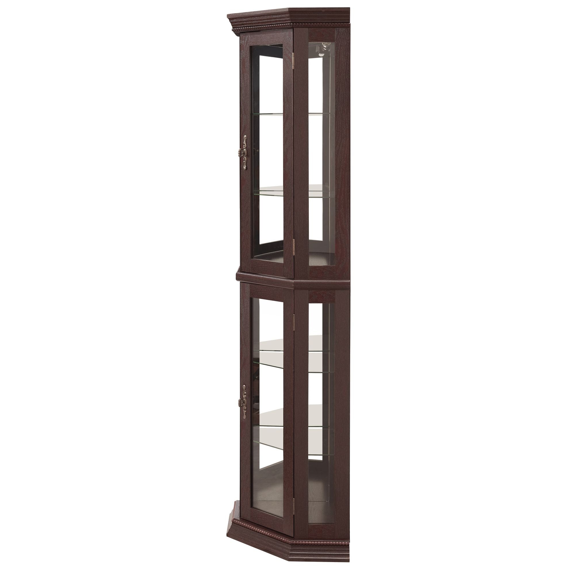 Lighted Corner Curio Cabinet with Adjustable Shelves