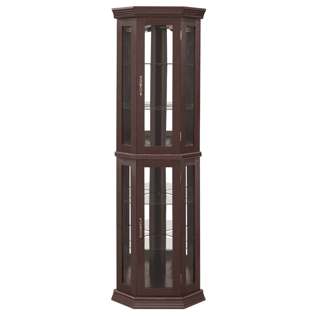 Lighted Corner Curio Cabinet with Adjustable Shelves