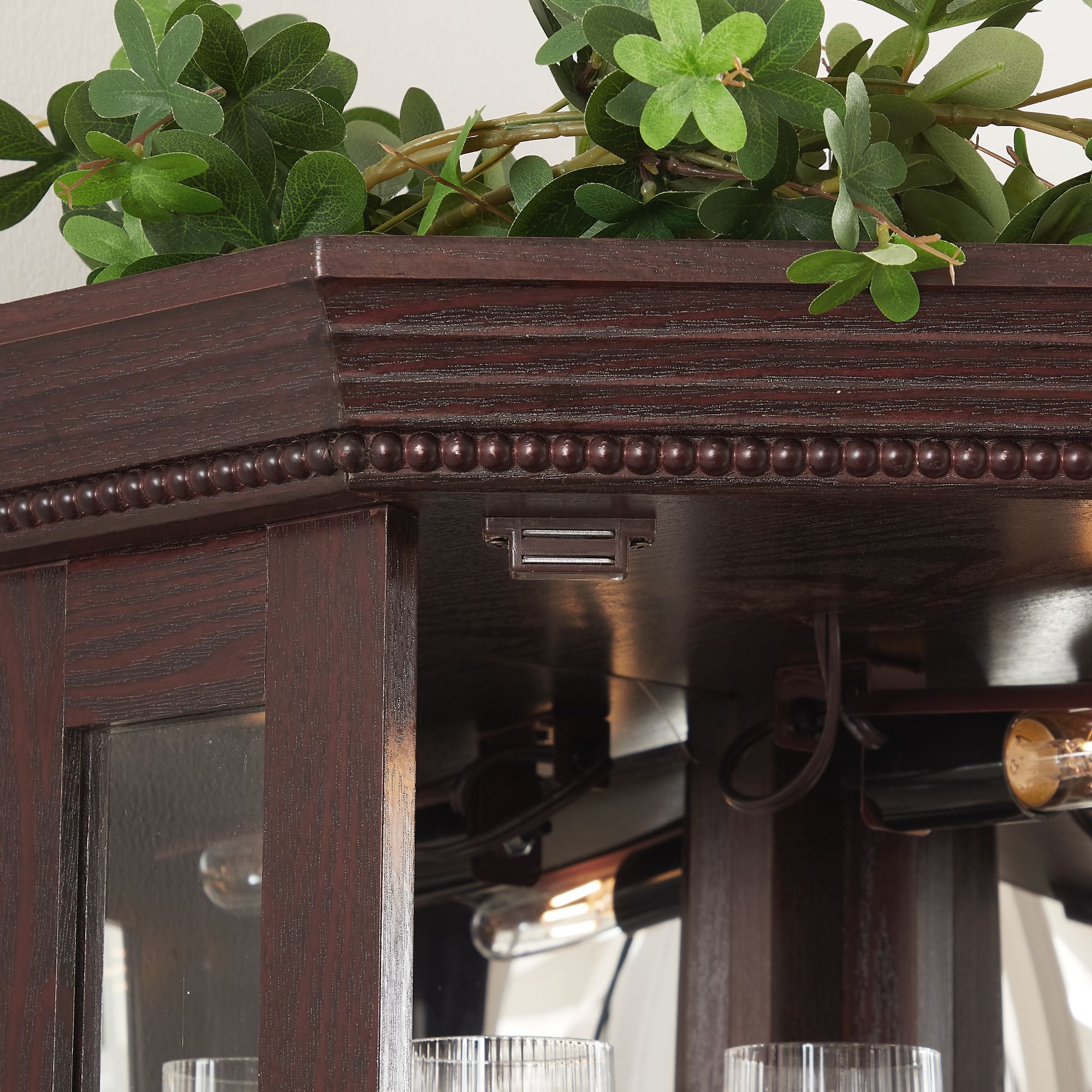 Lighted Corner Curio Cabinet with Adjustable Shelves