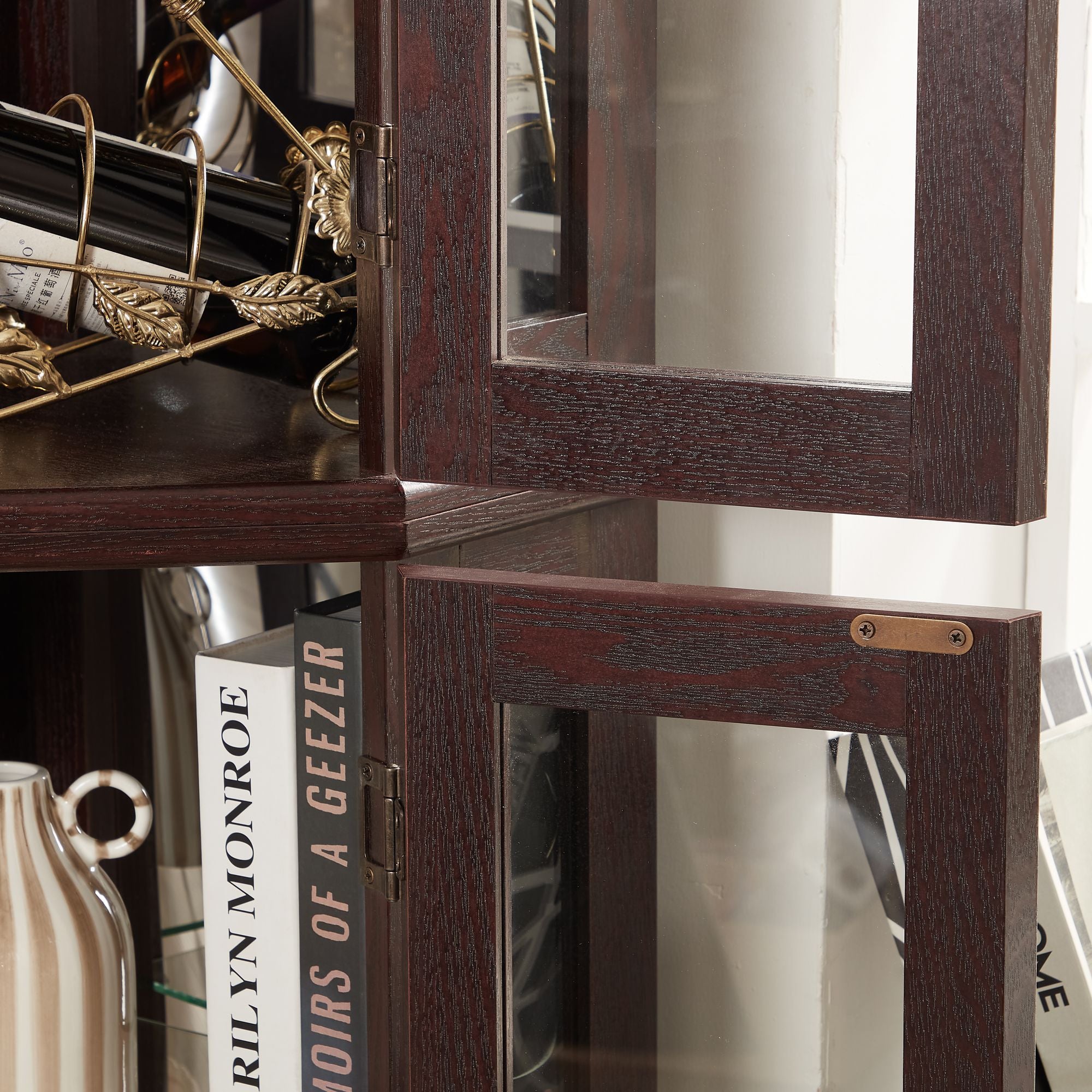 Lighted Corner Curio Cabinet with Adjustable Shelves
