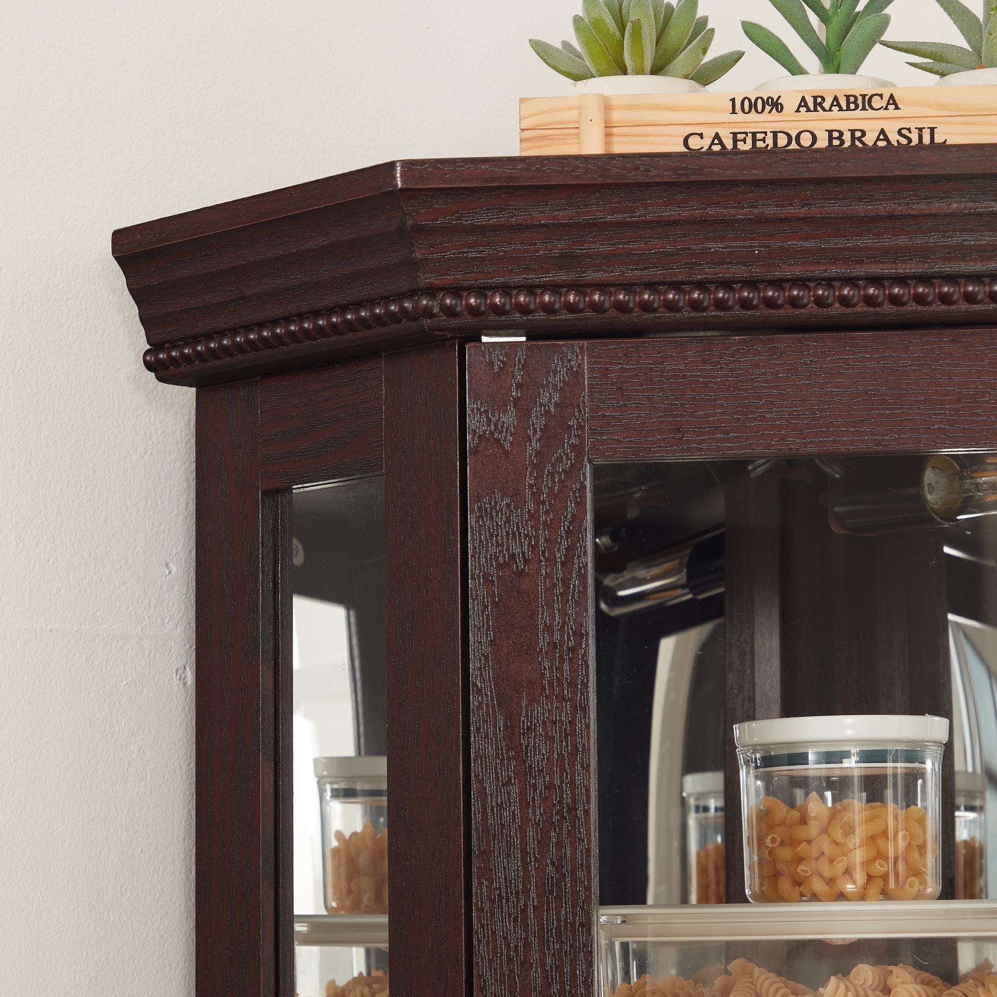 Lighted Corner Curio Cabinet with Adjustable Shelves