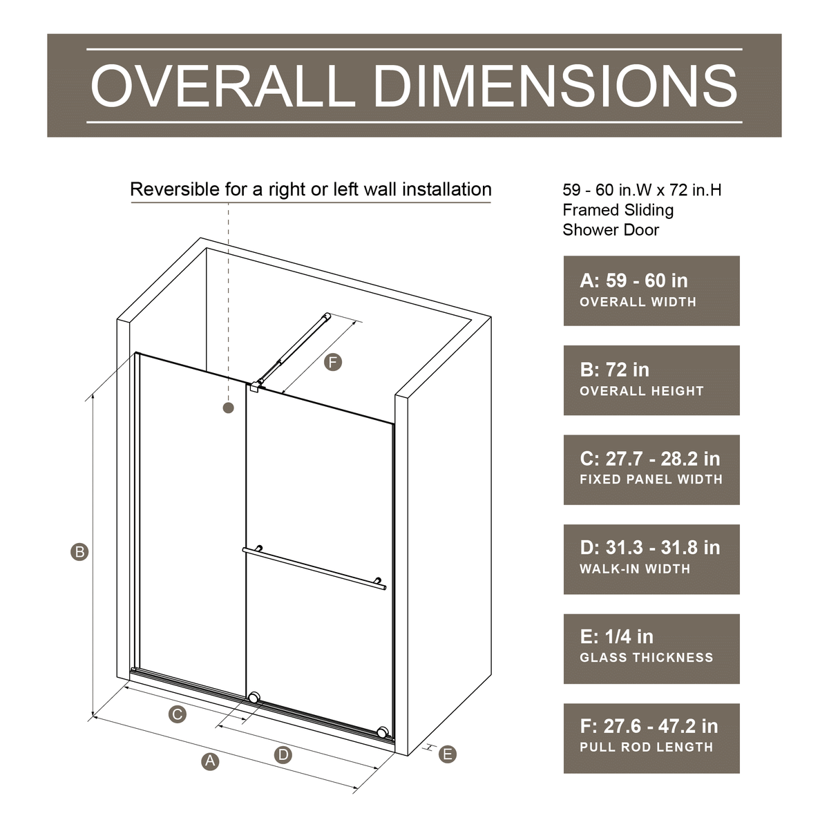 Adjustable Frameless Sliding Shower Door