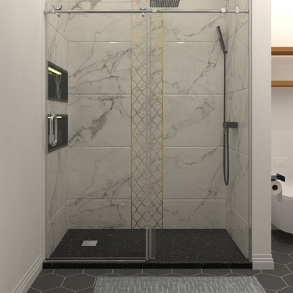 Polished Chrome Sliding Glass Shower Door