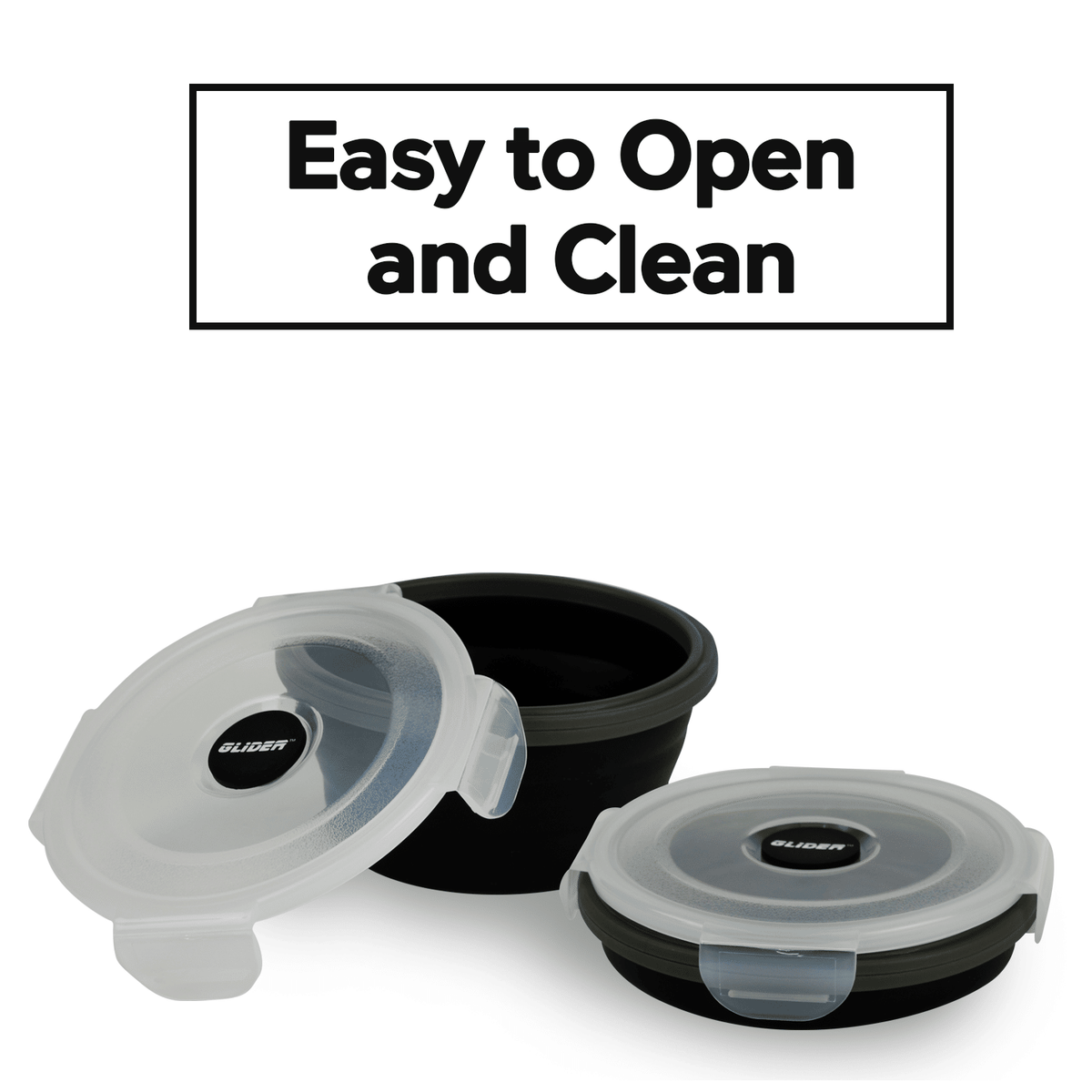 GLIDER Collapsible Bento Containers for Meals on the Go