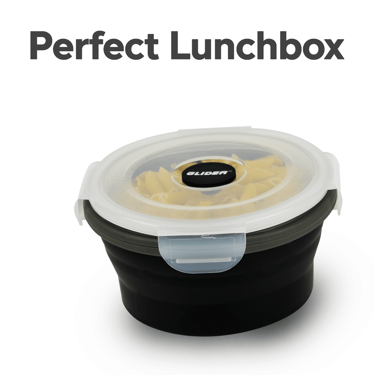 GLIDER Black Collapsible Bento Container Set
