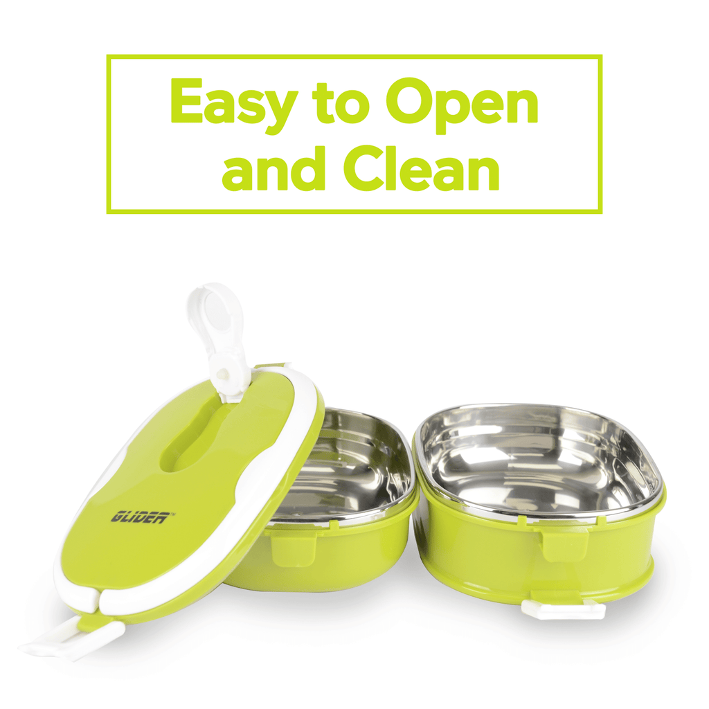 GLIDER Green Collapsible Bento Container Set