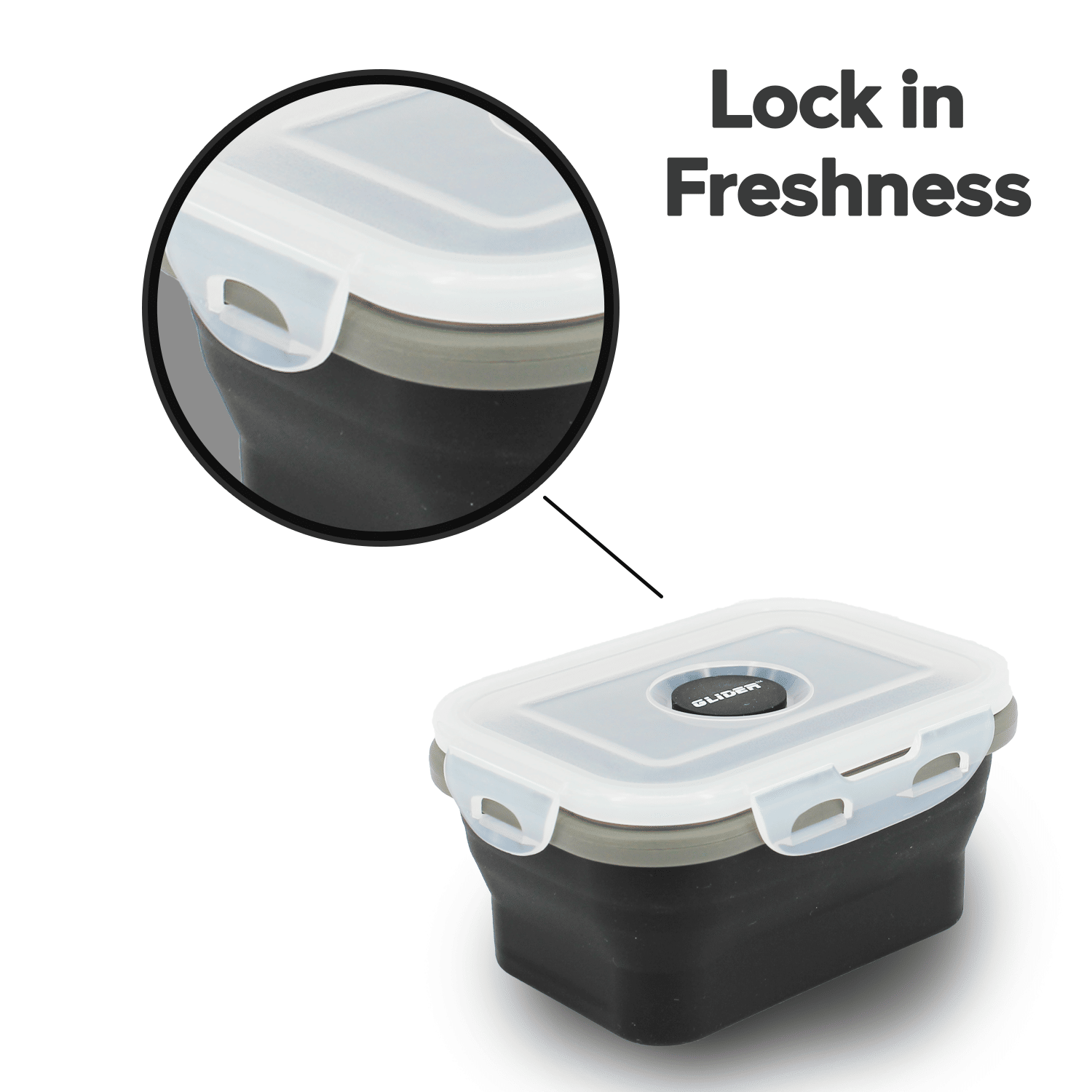 GLIDER S20 Collapsible Bento Lunch Box with Leak-Proof Vent System