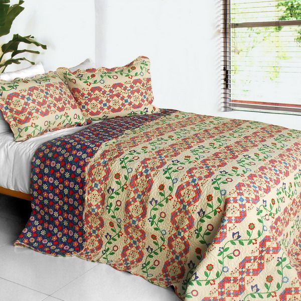 Glitter Reversible Vermicelli-Quilted Bedding Set