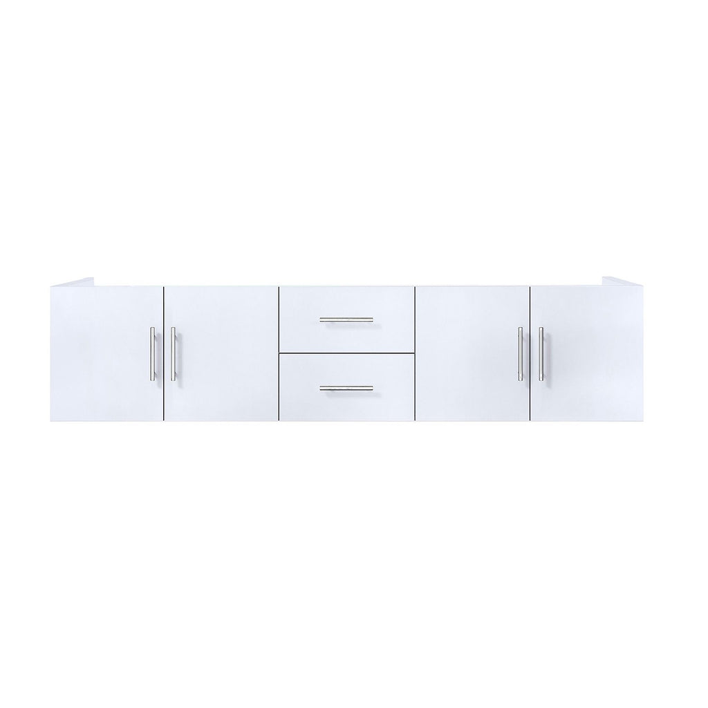 Glossy White Double Bath Vanity with Soft-Close Storage