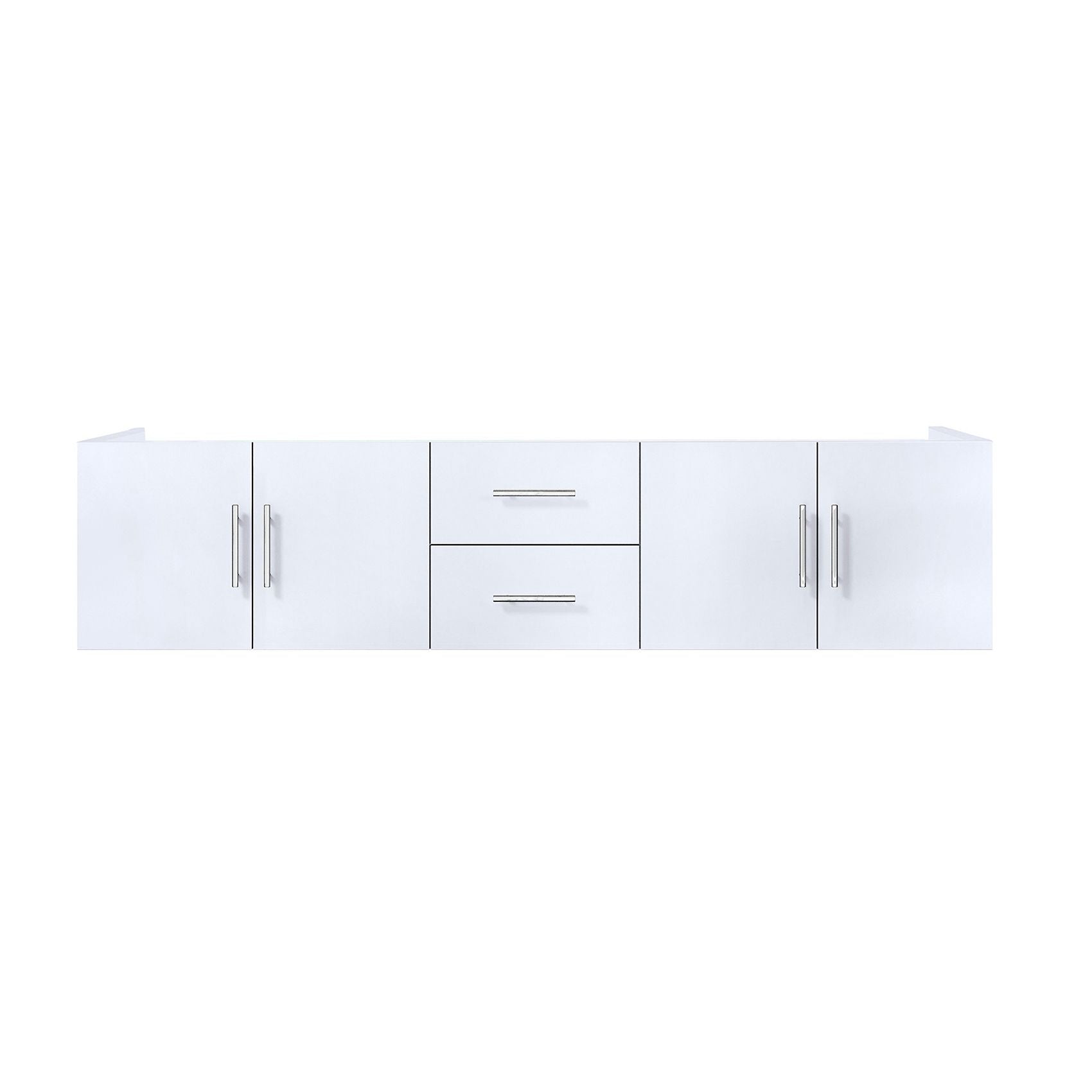 Glossy White Double Bath Vanity with Soft-Close Storage