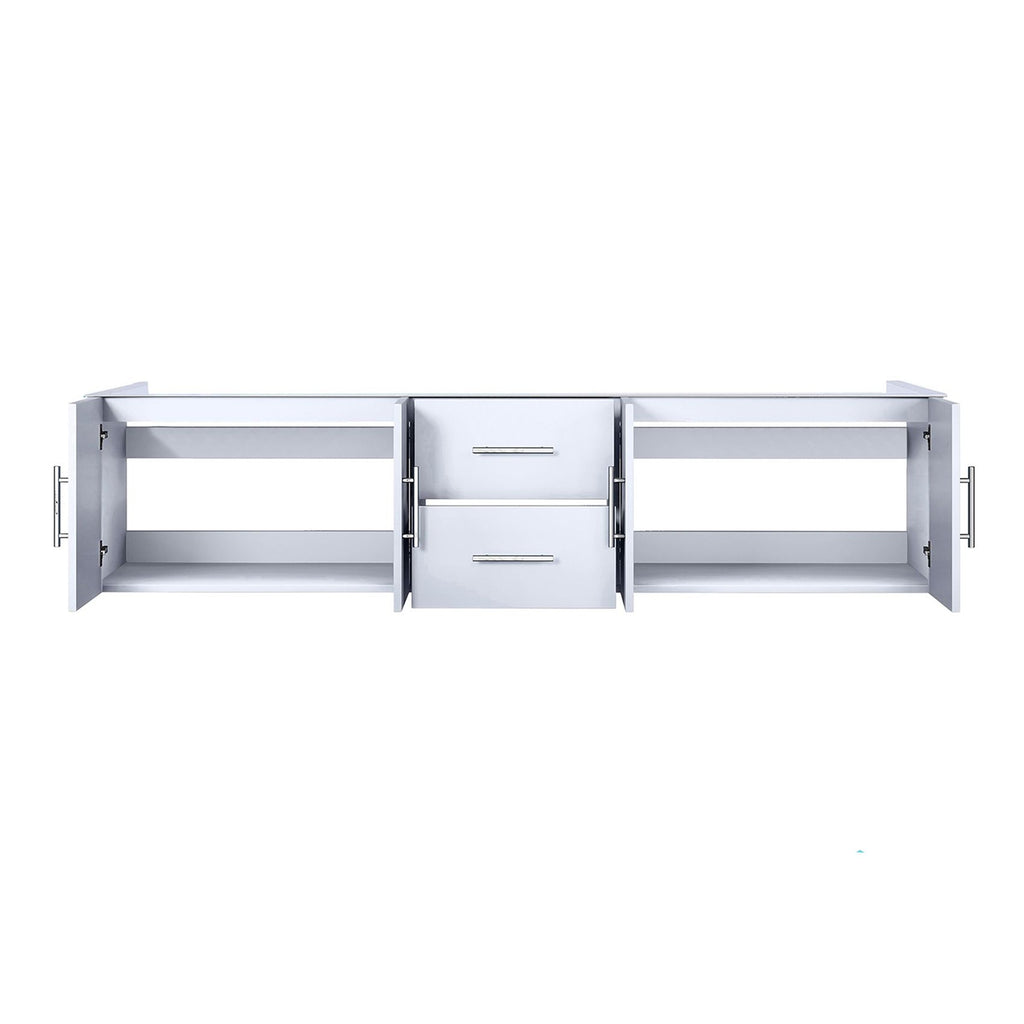 Glossy White Double Bath Vanity with Soft-Close Storage