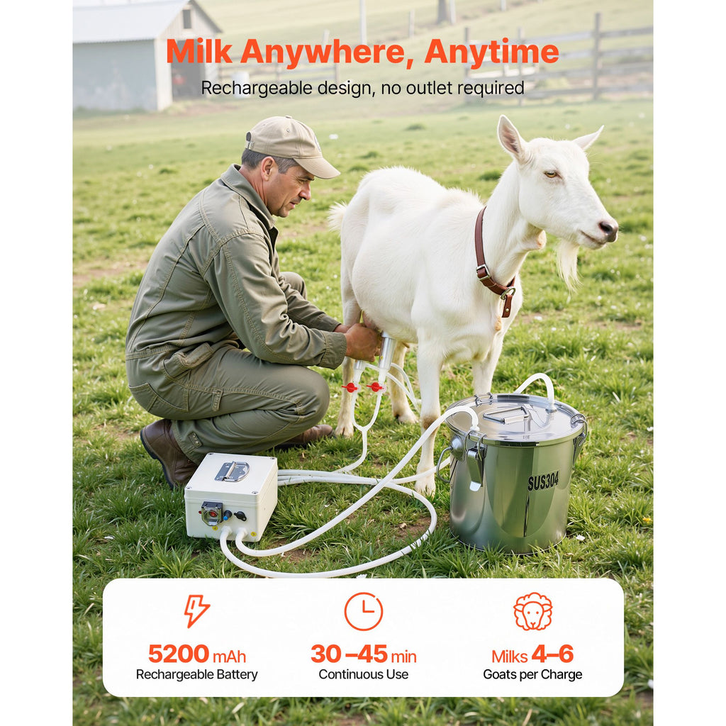 Cordless Electric Milking Machine for Goats