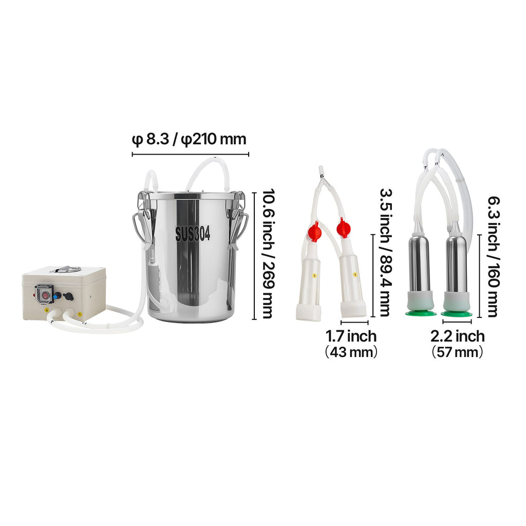 Cordless Goat Milking Machine with 8000mAh Battery and Bionic Pulsation