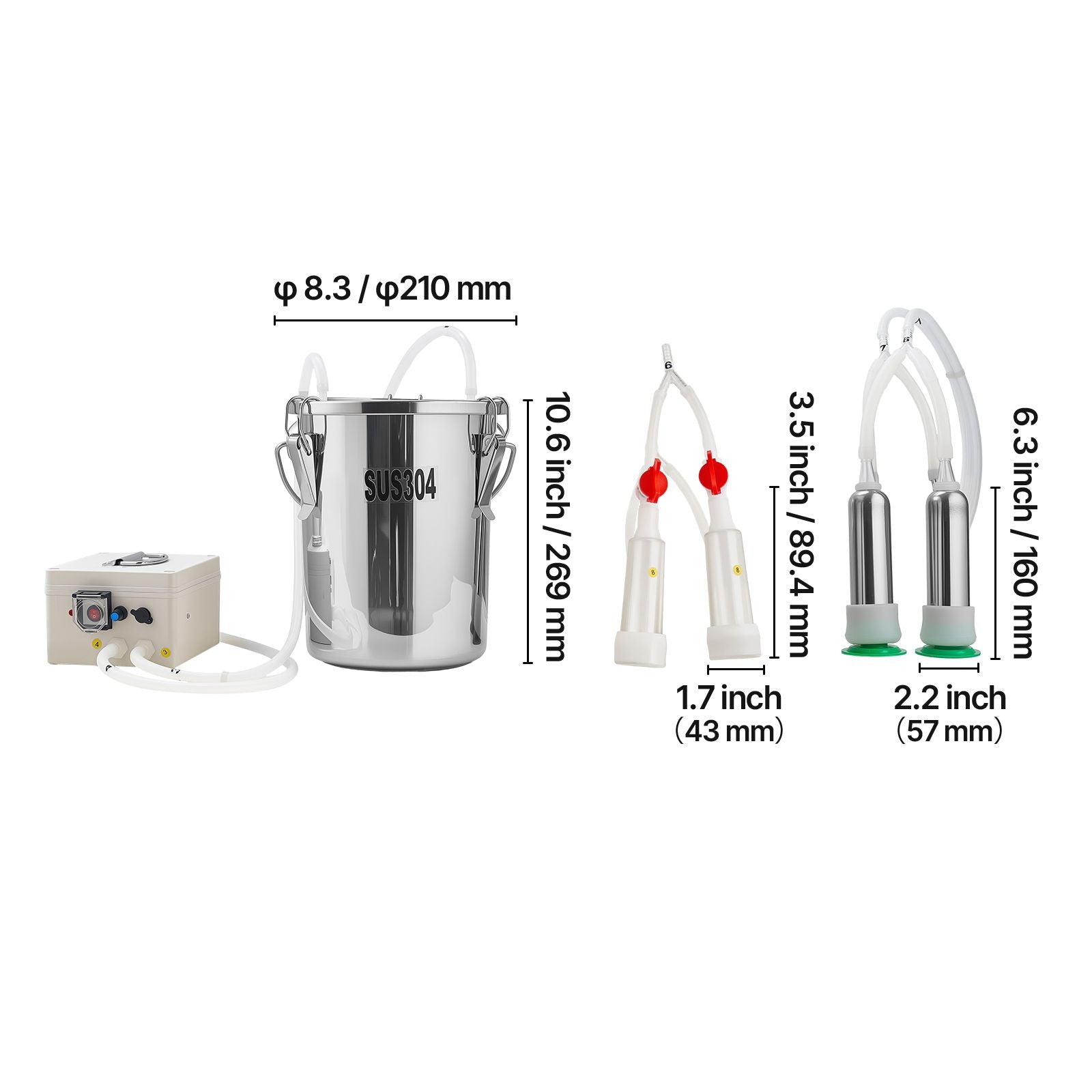 Cordless Goat Milking Machine with 8000mAh Battery and Bionic Pulsation
