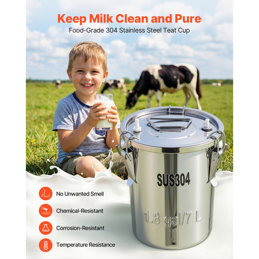 Cordless Goat Milking Machine with 8000mAh Battery and Bionic Pulsation