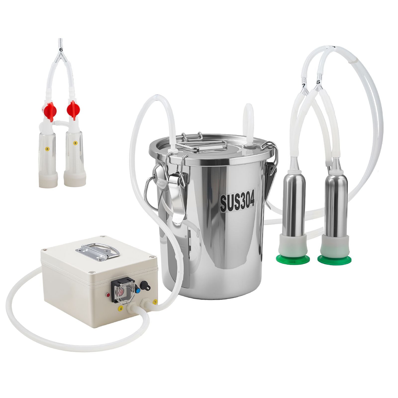Cordless Goat Milking Machine with 8000mAh Battery and Bionic Pulsation