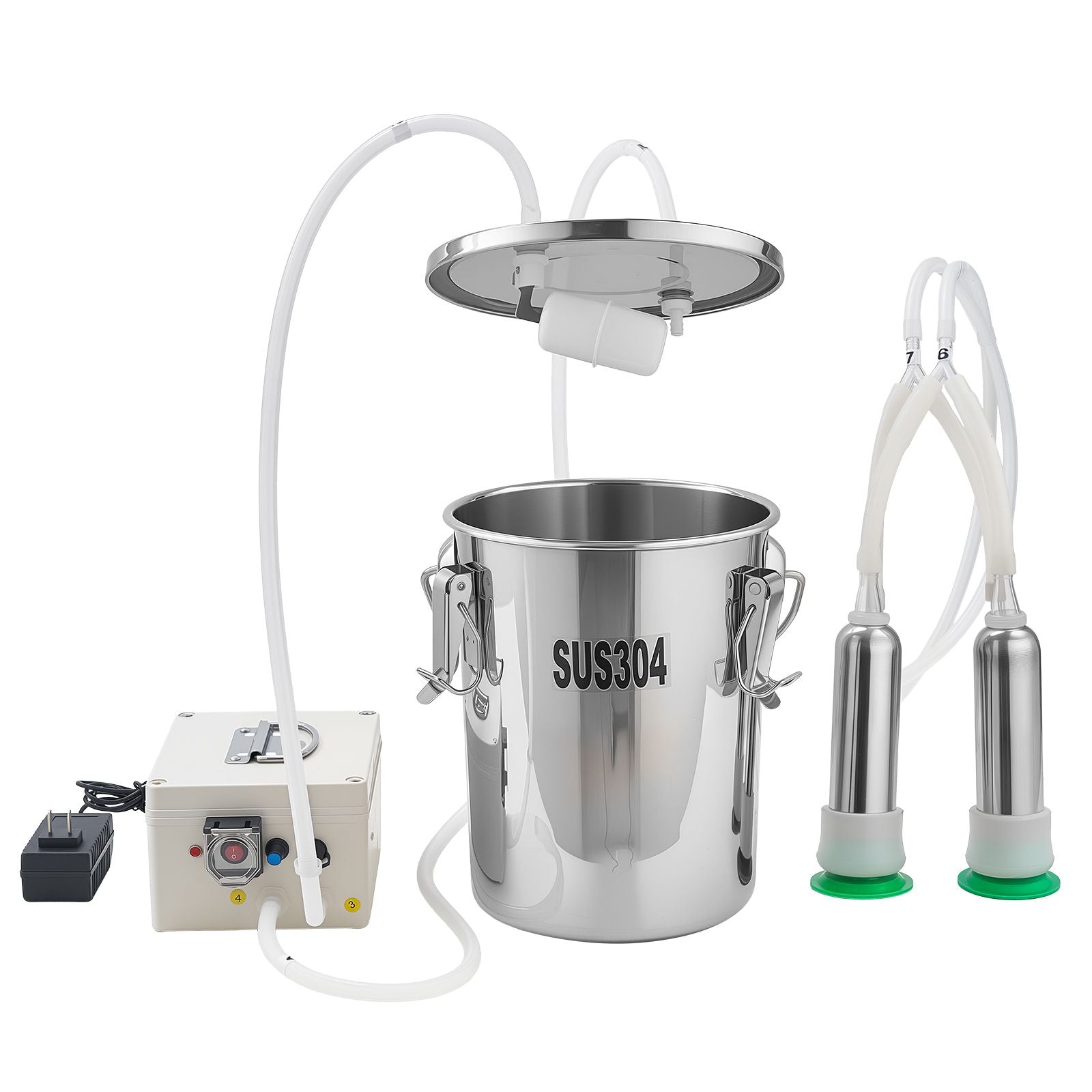 Cordless Goat Milking Machine with 8000mAh Battery and Bionic Pulsation