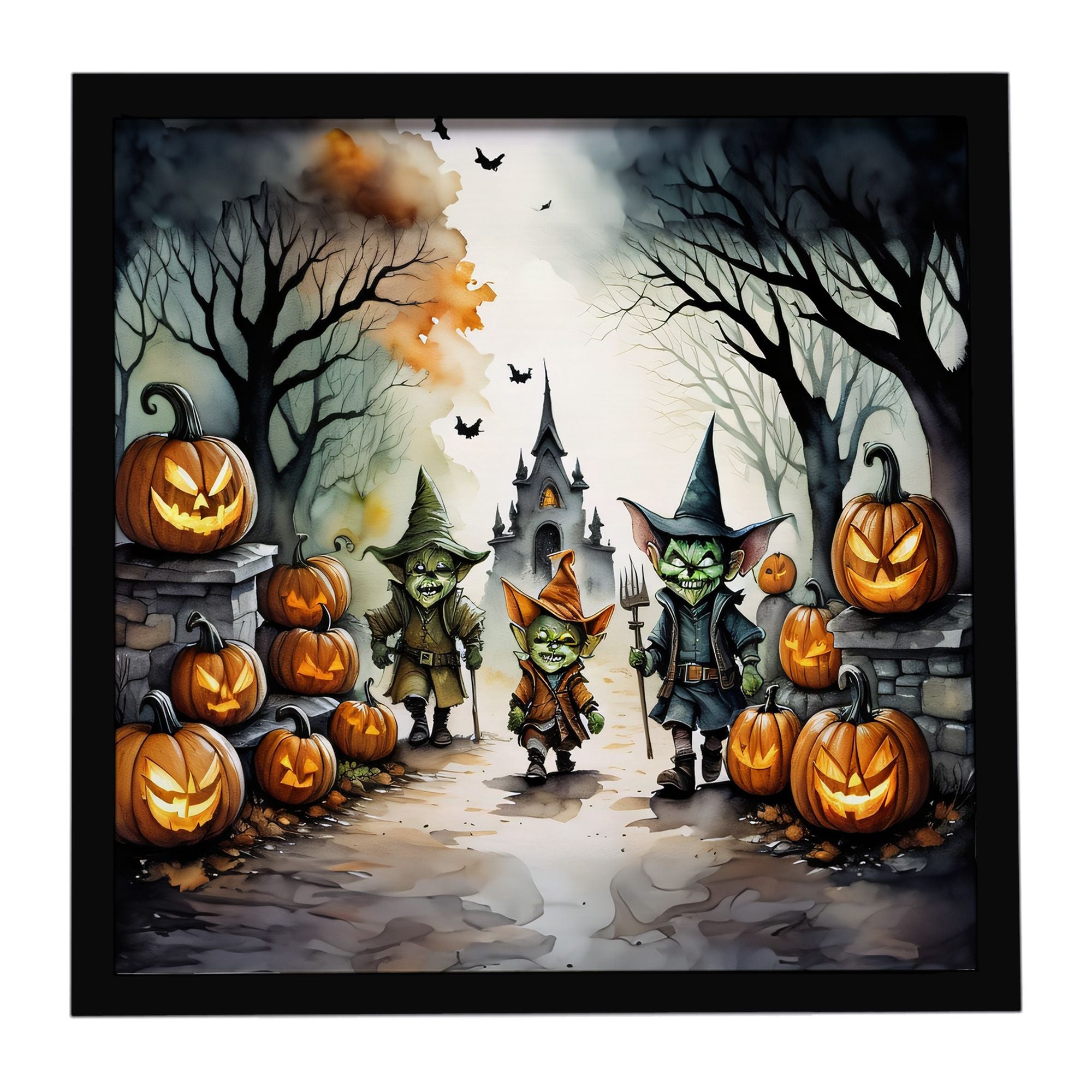 Spooky Halloween Goblins Framed Wall Art