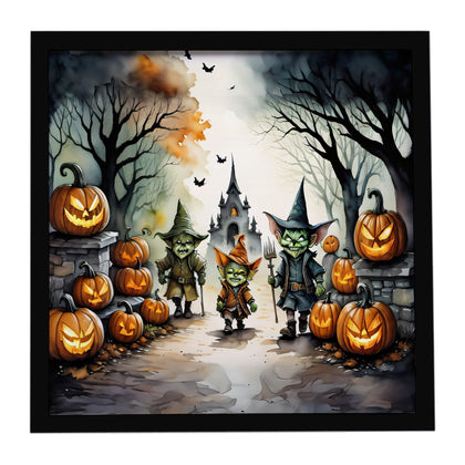 Spooky Halloween Goblins Framed Wall Art
