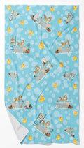 Gold and White Shih Tzu Artwork Bath Towel
