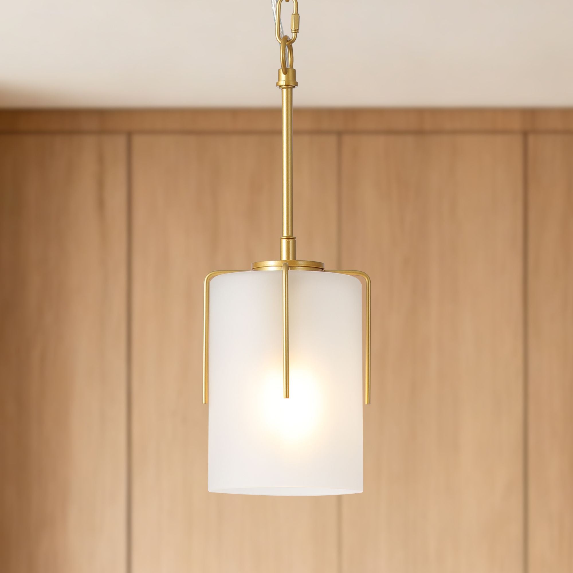 Dual-State Gold Pendant Light | Sleek Decor to Warm Glow