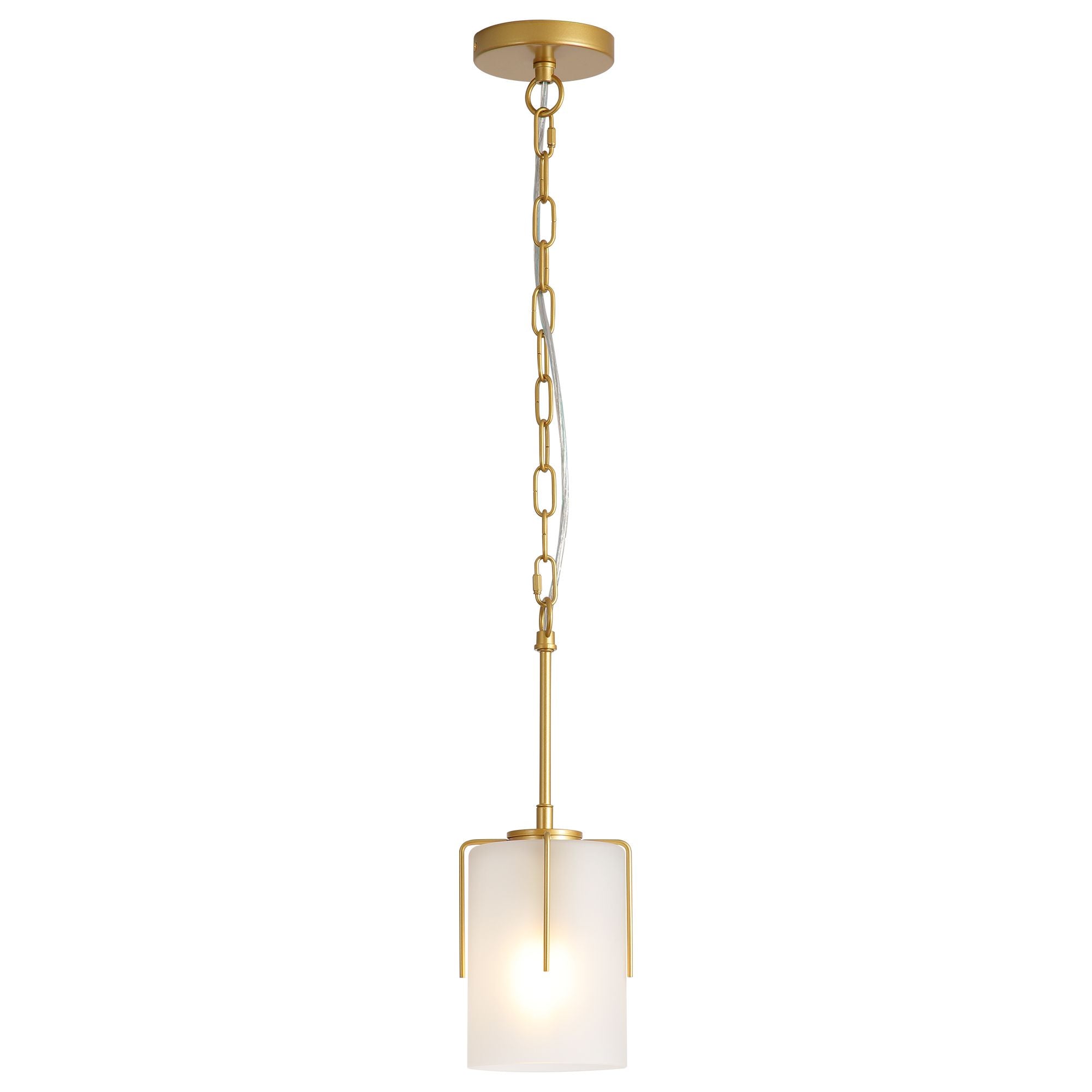 Dual-State Gold Pendant Light | Sleek Decor to Warm Glow