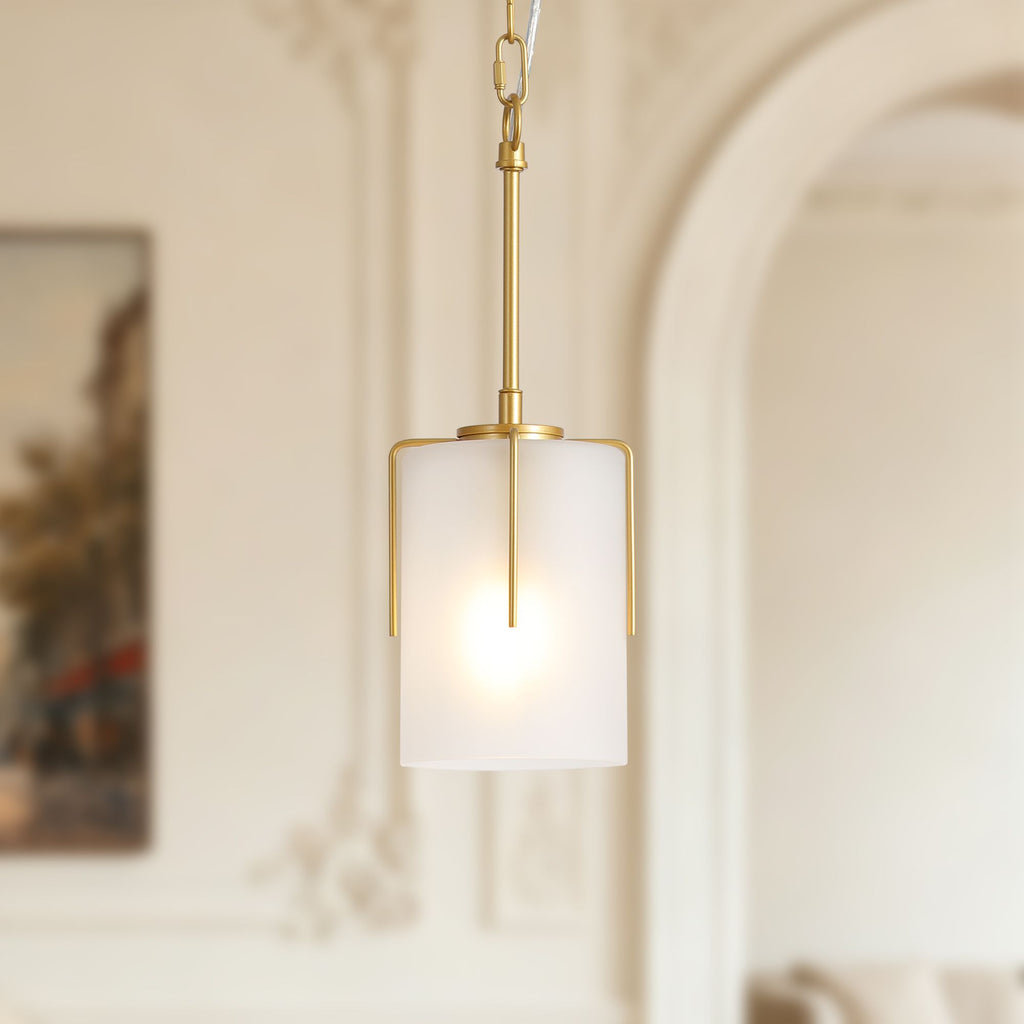 Dual-State Gold Pendant Light | Sleek Decor to Warm Glow