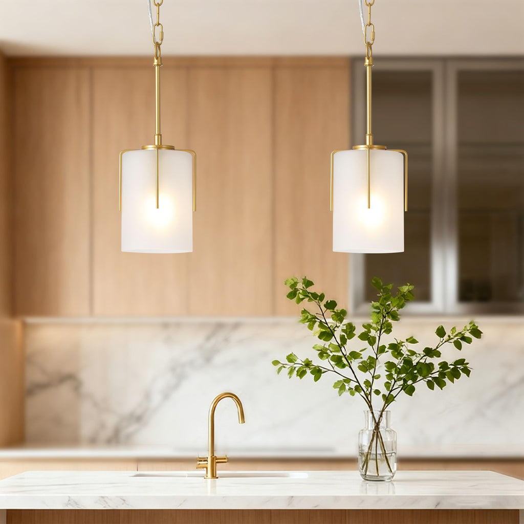 Dual-State Gold Pendant Light | Sleek Decor to Warm Glow