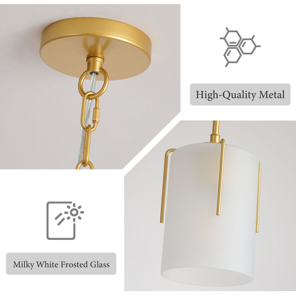 Dual-State Gold Pendant Light | Sleek Decor to Warm Glow