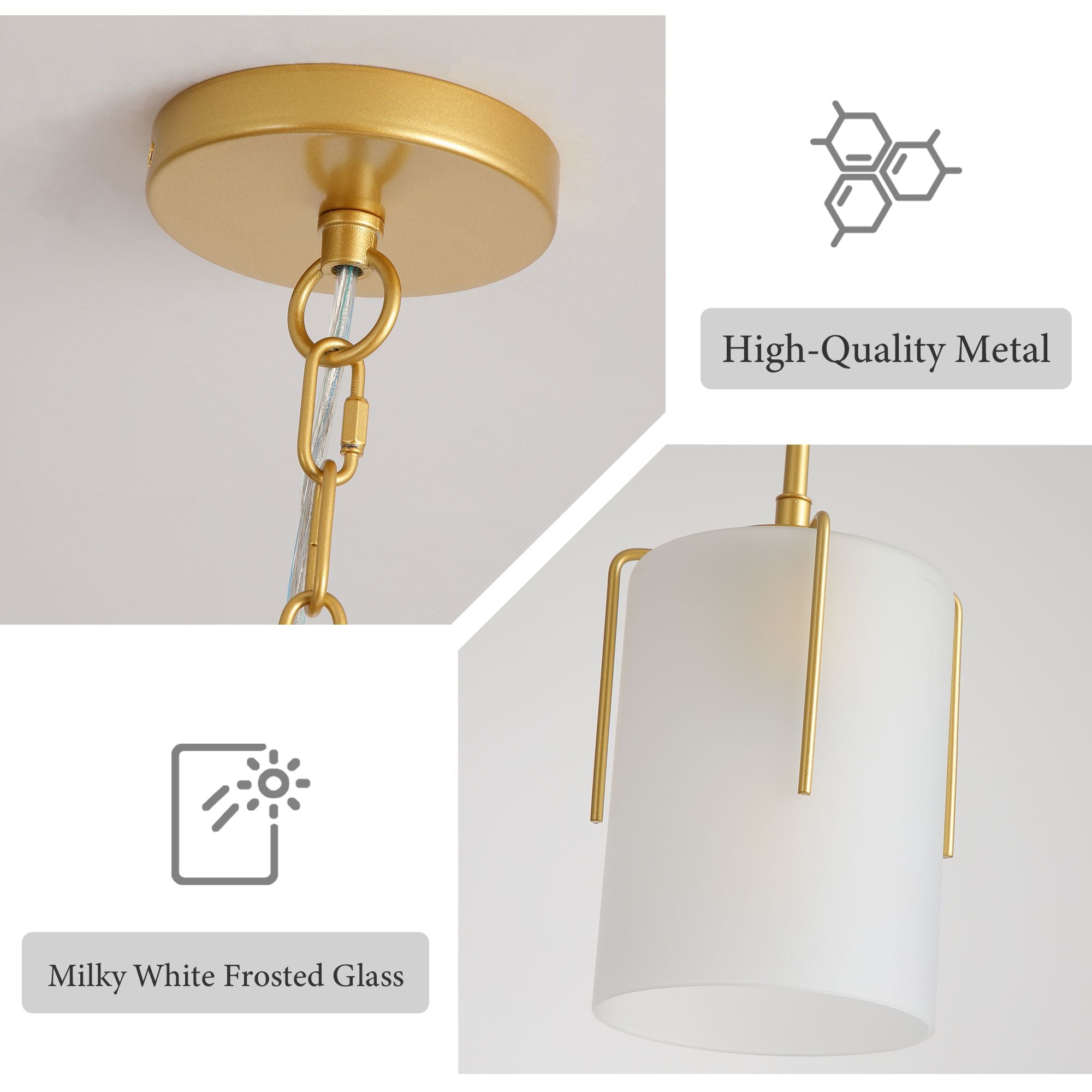 Dual-State Gold Pendant Light | Sleek Decor to Warm Glow