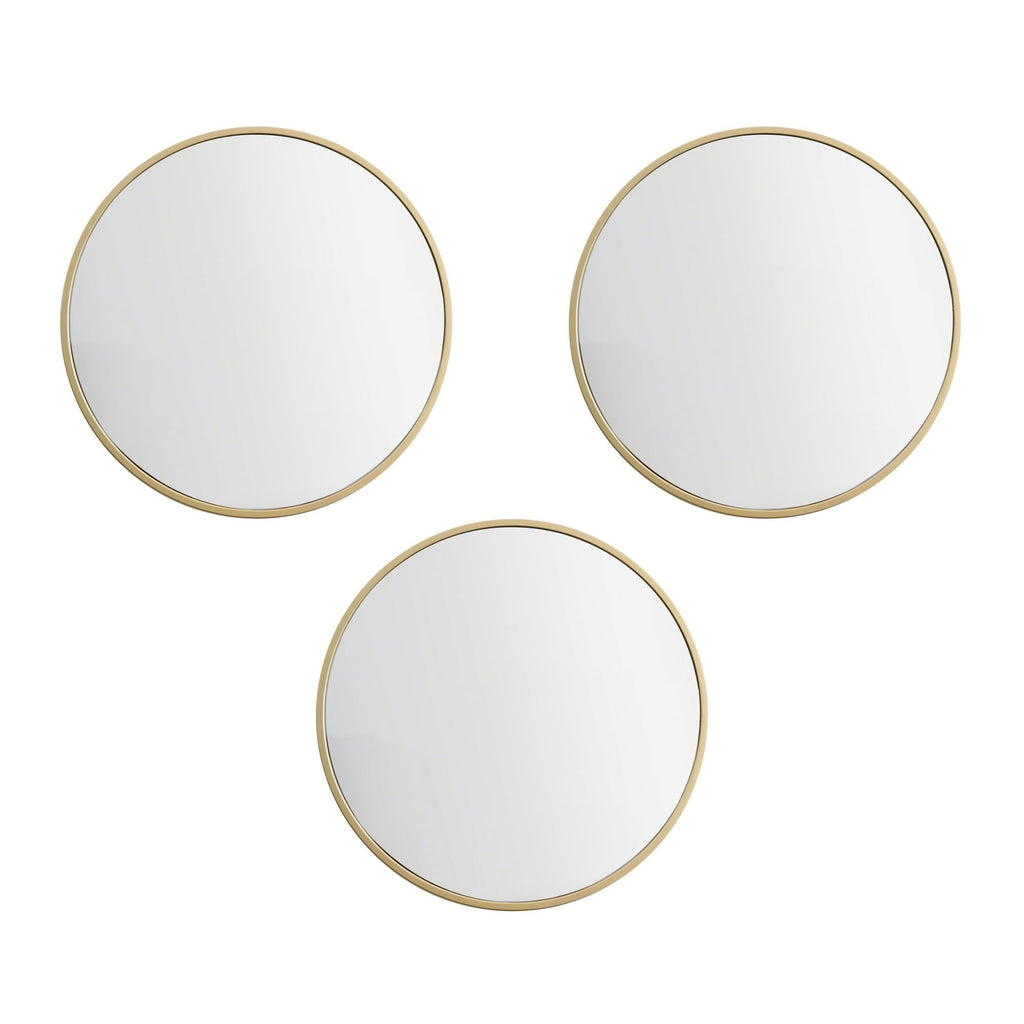 Gold Round Small Decorative Wall Mirror Set of 3