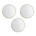 Gold Round Small Decorative Wall Mirror Set of 3