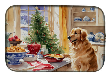 Golden Retriever Christmas Cookies Dish-Drying Mat