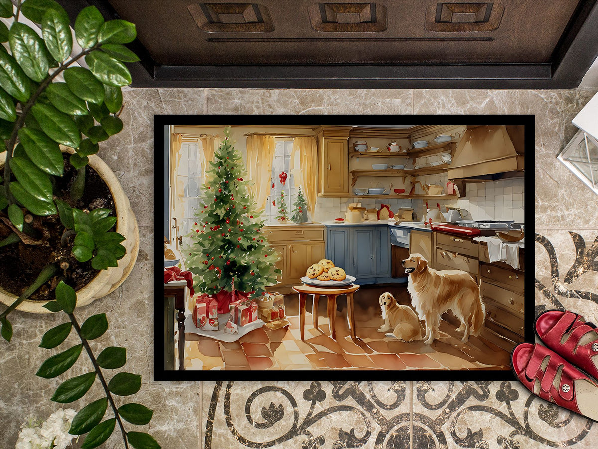 Golden Retriever Christmas Cookies Indoor-Outdoor Doormat