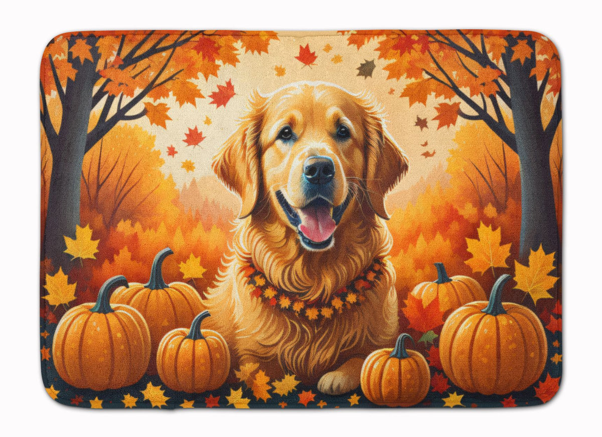 Golden Retriever Fall Memory Foam Kitchen Mat