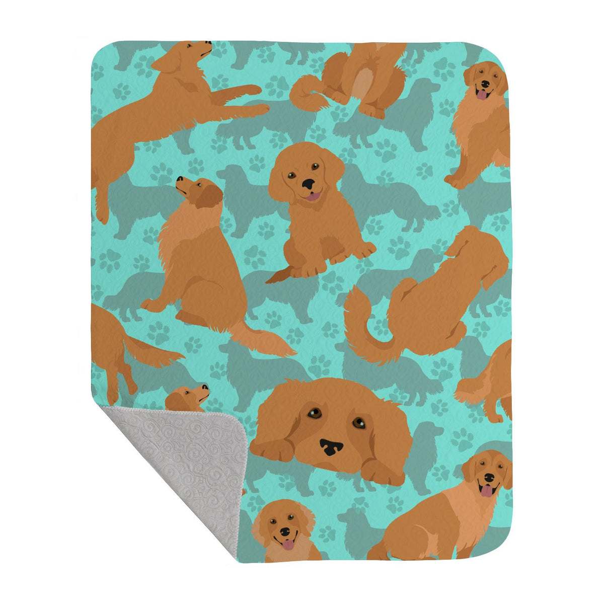 Golden Retriever Artwork Quilted Throw