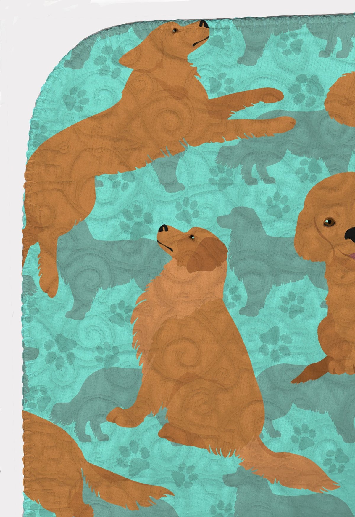 Golden Retriever Artwork Quilted Throw