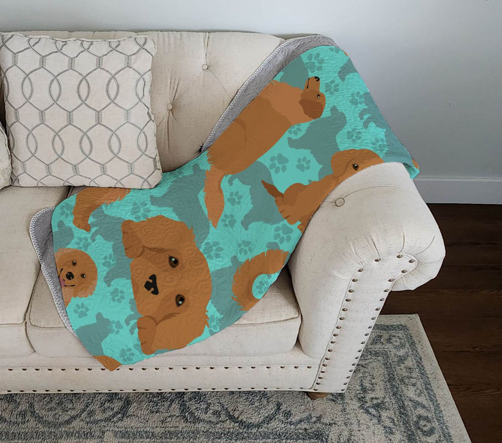 Golden Retriever Artwork Quilted Throw