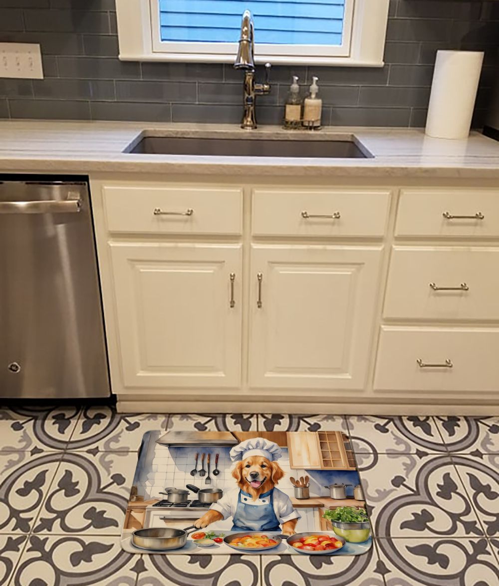 Golden Retriever The Chef Cushioned Kitchen Mat