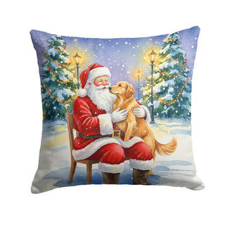 Golden Retriever and Santa Claus Christmas Pillow