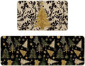 Golden Christmas Tree Kitchen Mat Set
