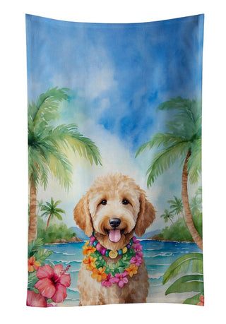 Goldendoodle Luau Decorative Kitchen Towel