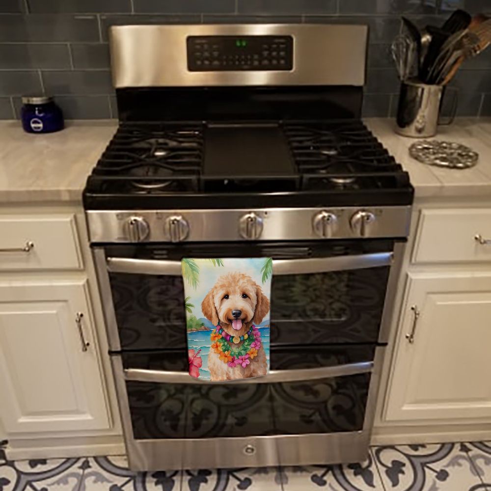 Goldendoodle Luau Decorative Kitchen Towel