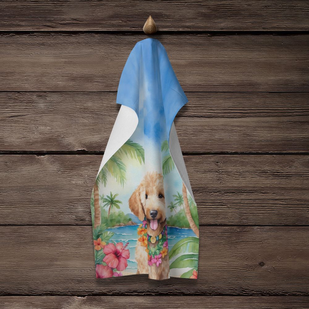 Goldendoodle Luau Decorative Kitchen Towel