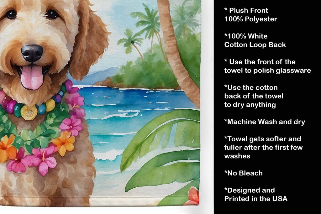 Goldendoodle Luau Decorative Kitchen Towel