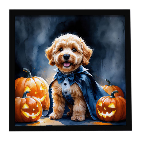 Goldendoodle Puppy Halloween Framed Wall Art